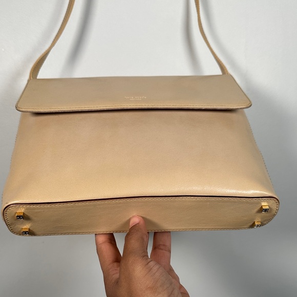 Kate Spade VTG Leather Shoulder Bag Purse Color Beige Made In Italy - Picture 7 of 15